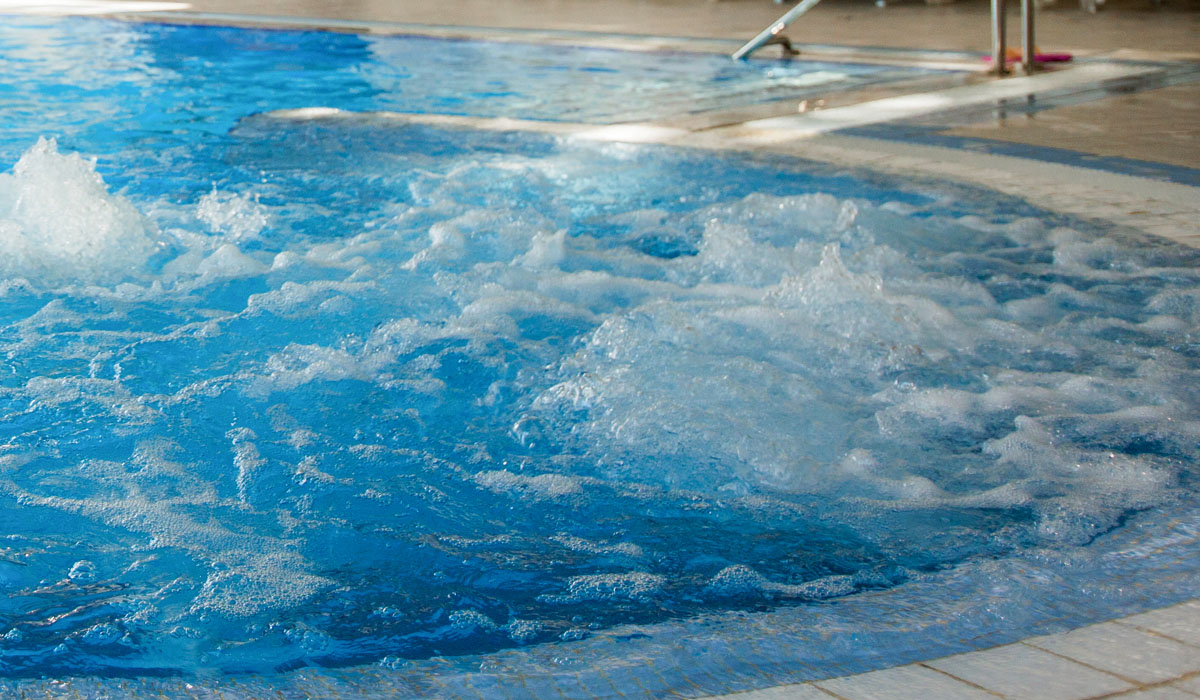 Warm splashing water in spa